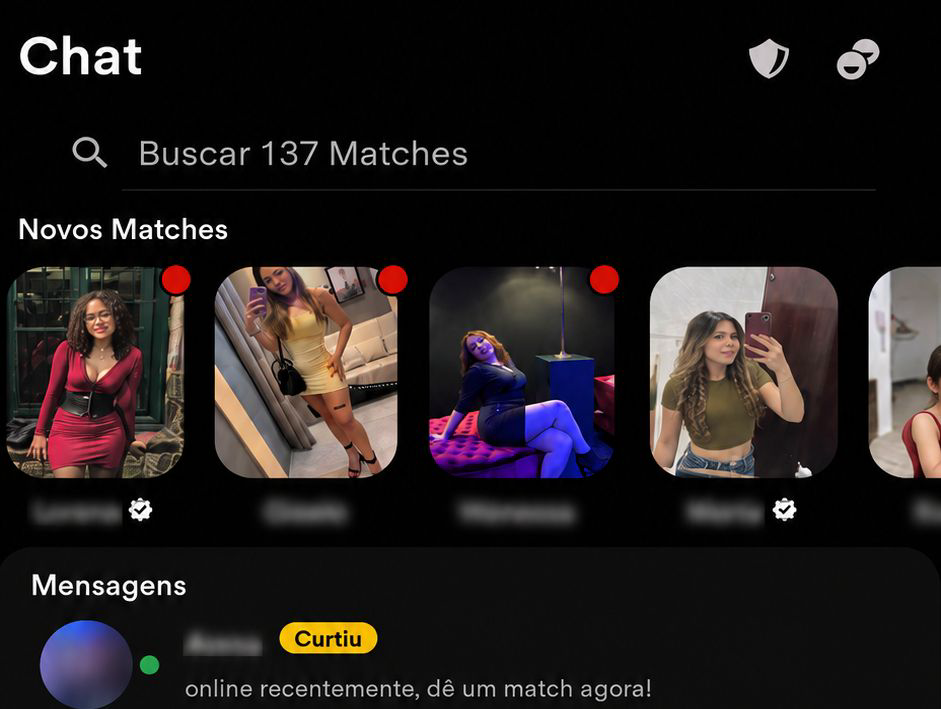 Depois: perfil com 137 matches