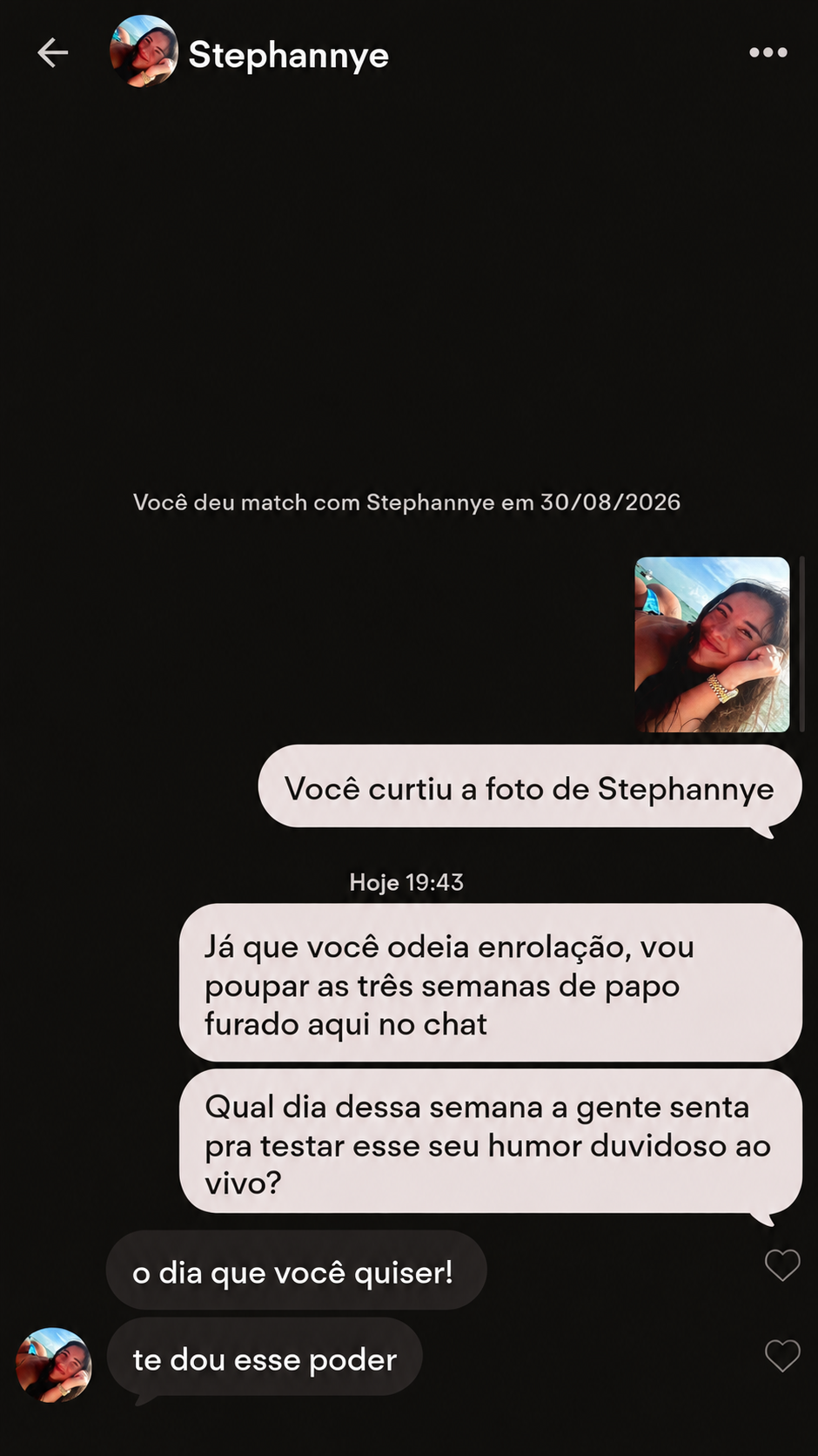 Abridor contextual conduzindo a conversa ao encontro